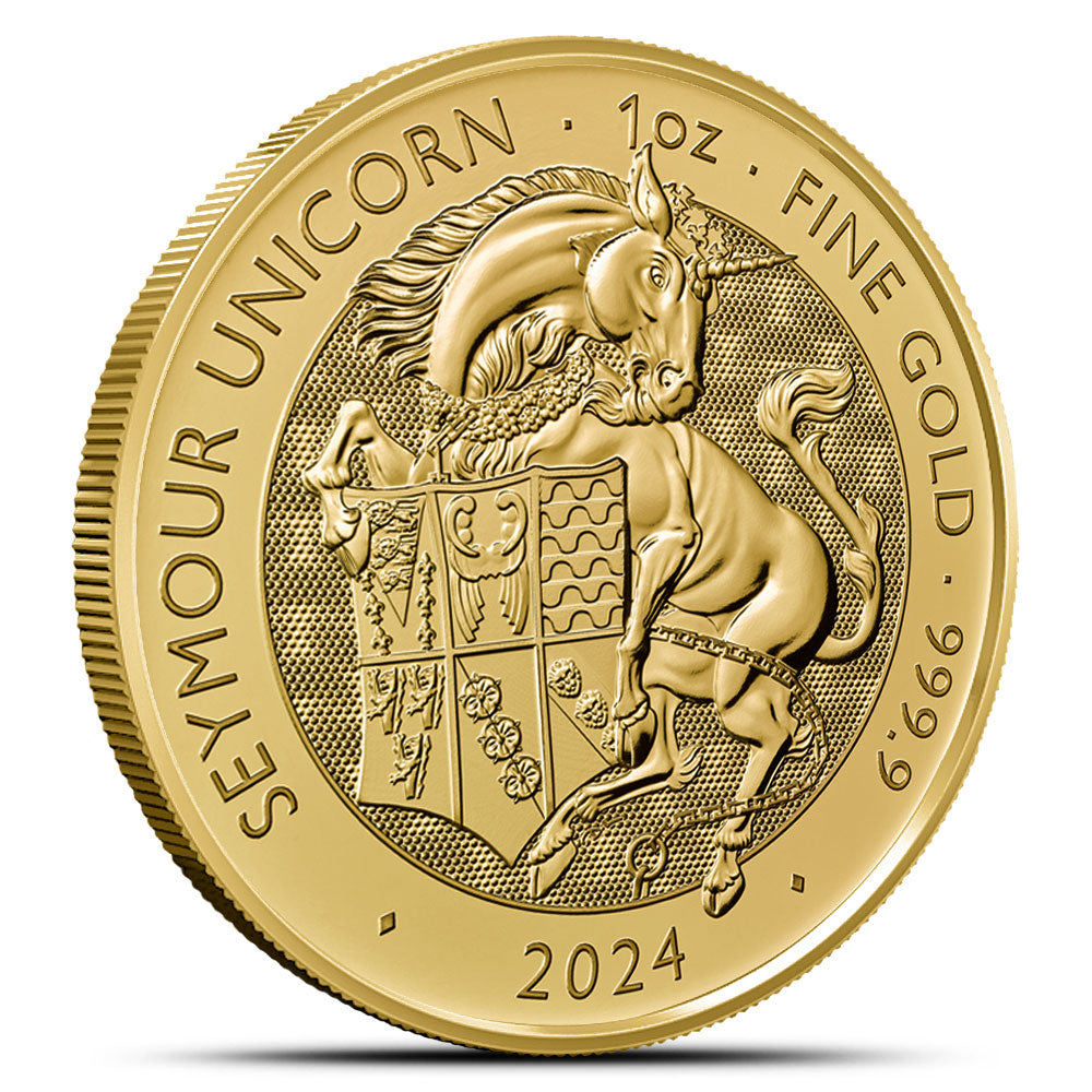 1 oz British Gold Tudor Beasts Seymour Unicorn (BU)