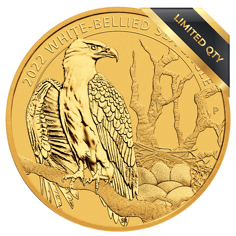 2022 Gold Australian White Bellied Eagle Coin 1/4 oz